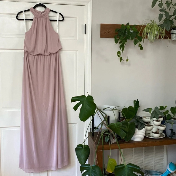 Azazie Bridesmaid Landry Maxi Dress‎ Vintage Rose Size A8 New With Tags Size 8 - Picture 7 of 12